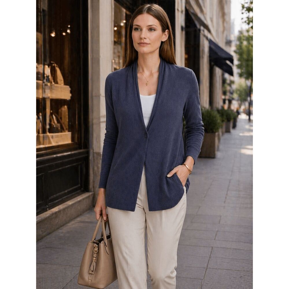 Brunello Cucinelli Cashmere Cardigan XXL Blue Navy Snap Button Italy